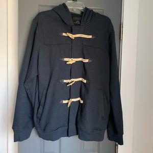 Men’s Zip Up Hoodie with Toggle Button Closure